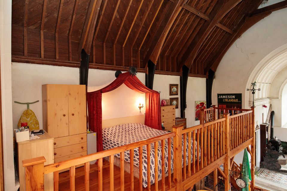 A double bedroom on the mezzanine